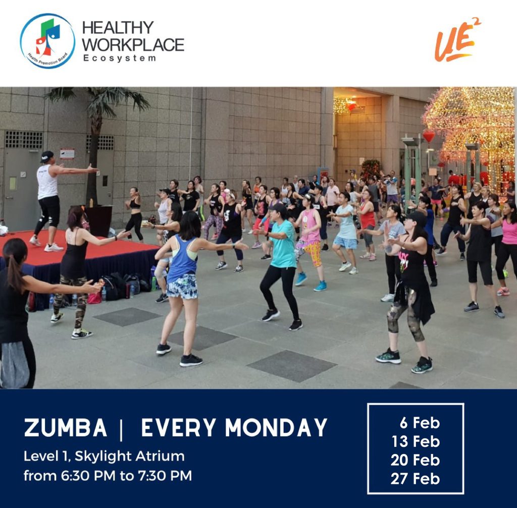 Weekly Zumba sessions Shopping Mall Singapore UE Square Mall